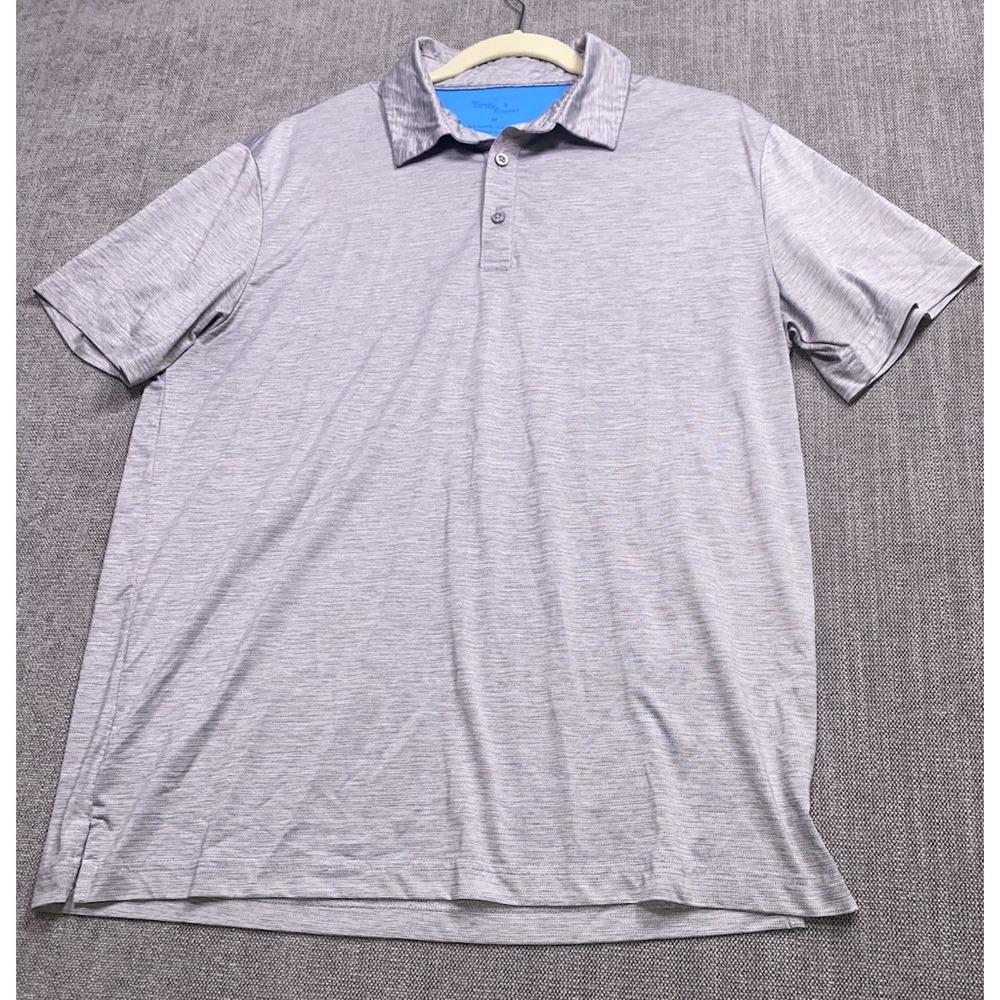 Birdie Bound Mens Gray Performance Golf Polo Shirt Medium Stretch Short Sleeve